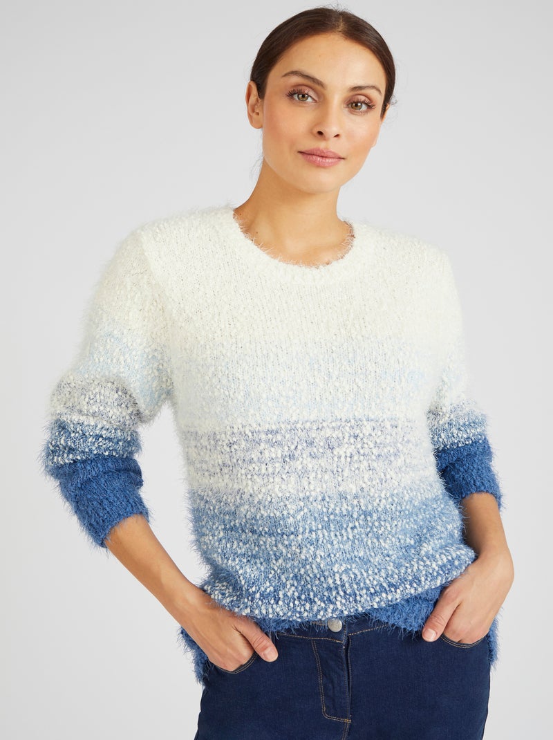 Pull en maille poilue - Damart Bleu - Kiabi