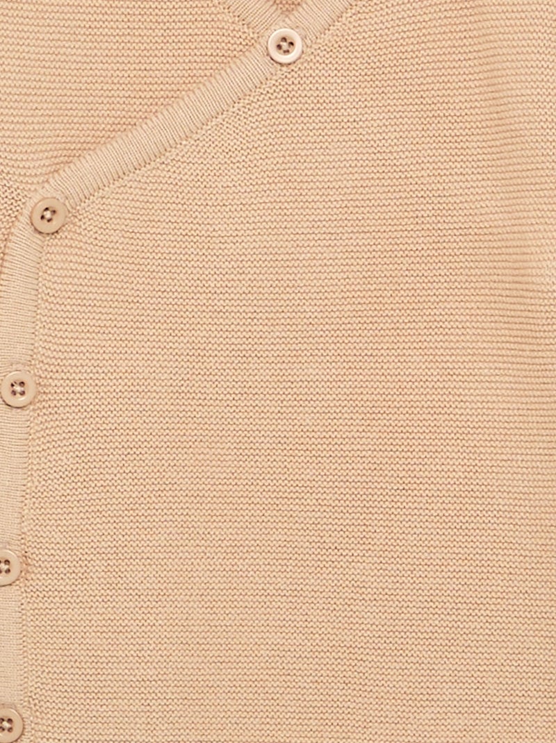 Pull en maille point mousse Beige - Kiabi