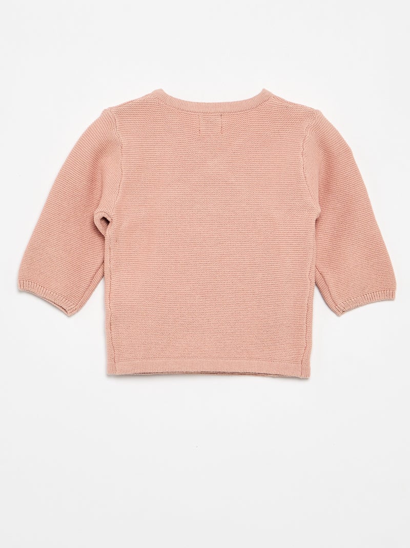 Pull en maille point mousse Rose - Kiabi