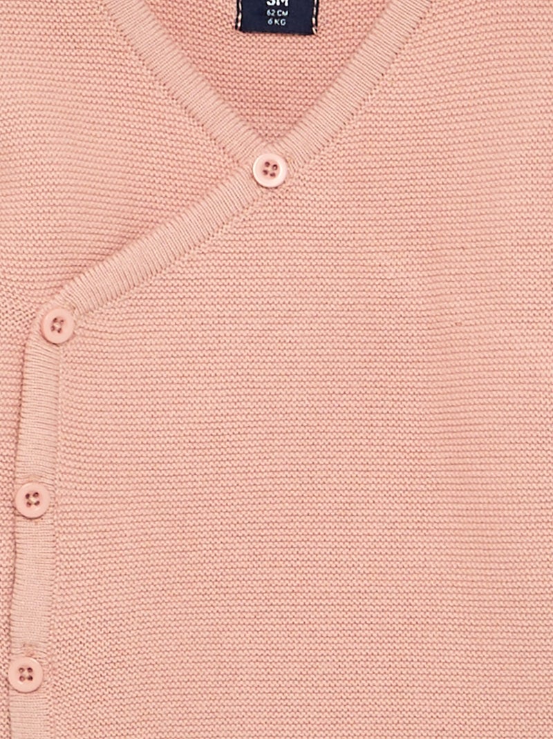Pull en maille point mousse Rose - Kiabi