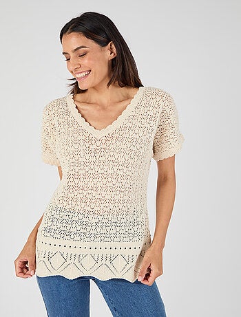 Pull en maille pointelle - Damart