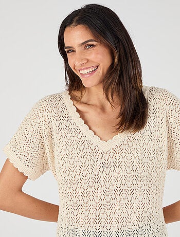 Pull en maille pointelle - Damart
