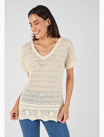 Pull en maille pointelle - Damart