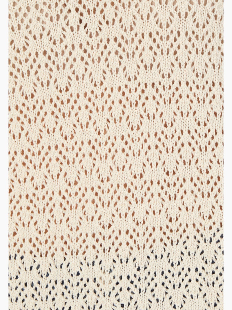 Pull en maille pointelle - Damart Marron - Kiabi