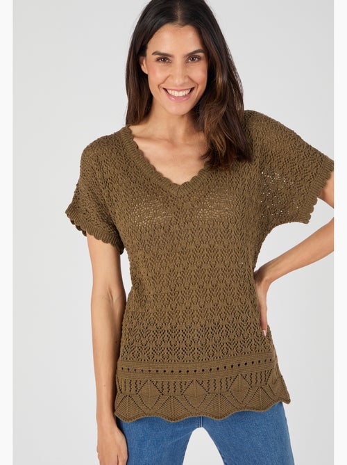 Pull en maille pointelle - Damart - Kiabi