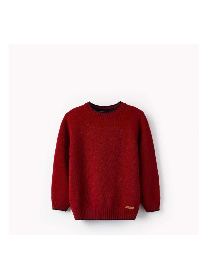Pull en Maille pour Garçon   NOËL Rouge foncé - Kiabi