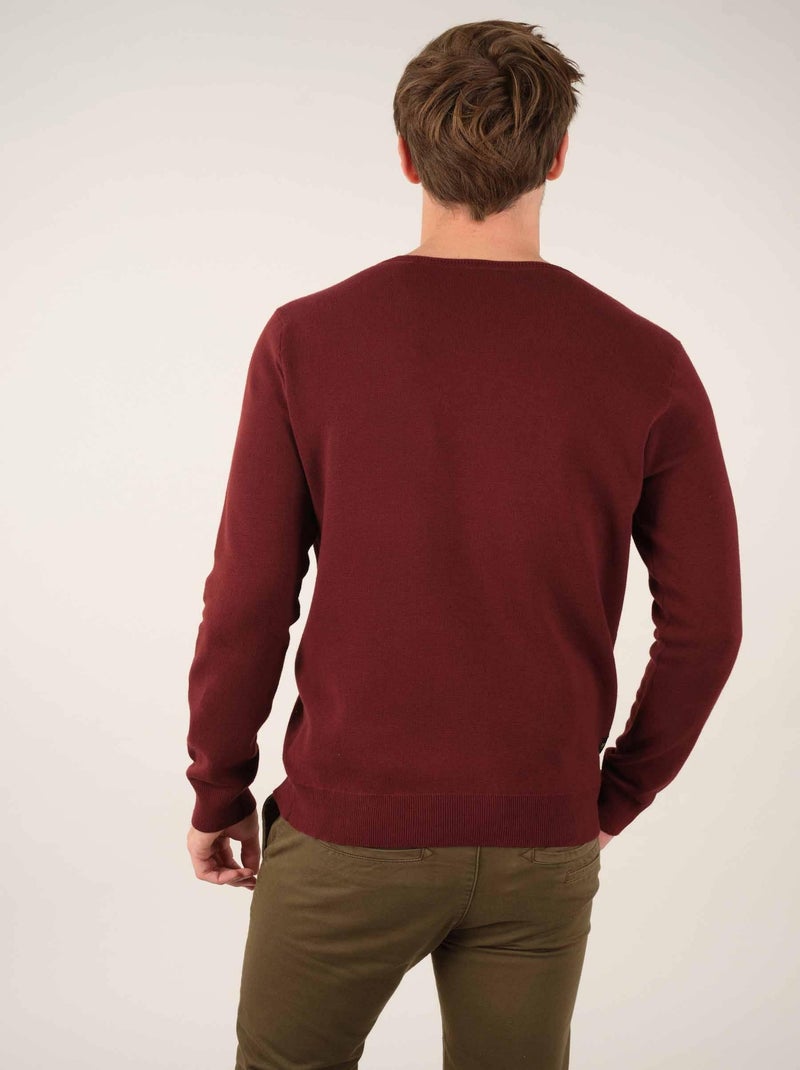 Pull en maille pour homme 'Deeluxe' Bordeaux - Kiabi