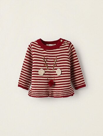 Pull Pour Nouveau-né Fait Main – Taille 0/3 Mois – Occasion Très Bon état – Cardigan