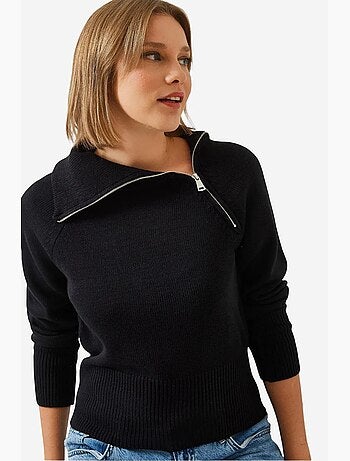 Pull en maille raglan zippée lucci