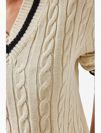 Pull en maille rayé à col en v lucci