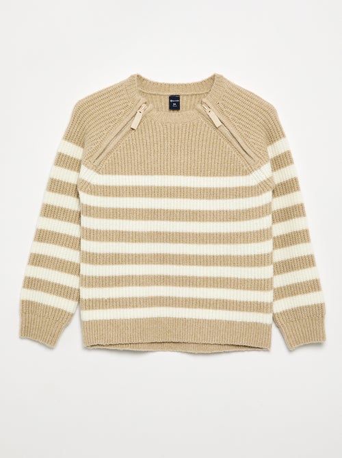 Pull en maille rayée - collection facile à enfiler - Kiabi