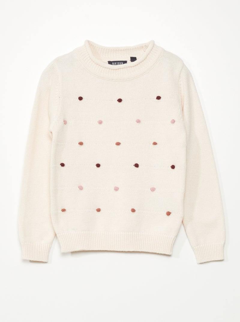 Pull En Maille Femme Couleur Rose Beige - Marque Toscane - Taille 44 - Occasion En Très Bon état