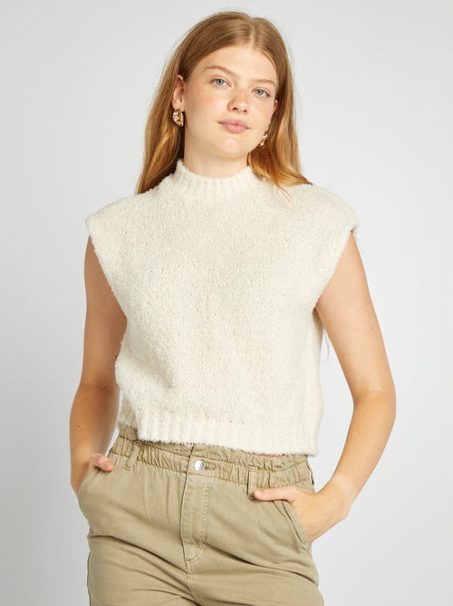 Pull en maille sans manches - Kiabi