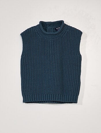 Pull en maille sans manches - Kiabi