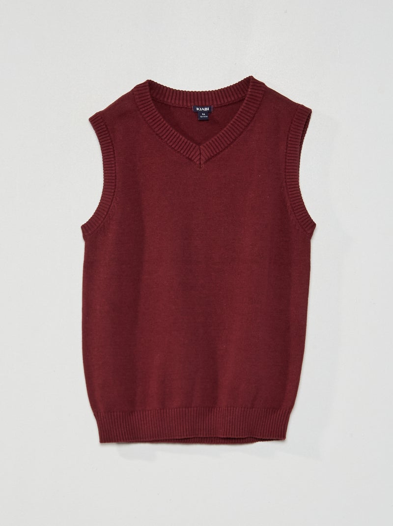 Pull en maille sans manches Rouge - Kiabi