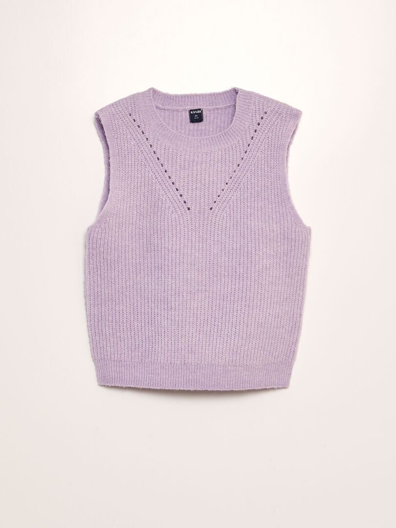 Pull en maille sans manches Violet - Kiabi