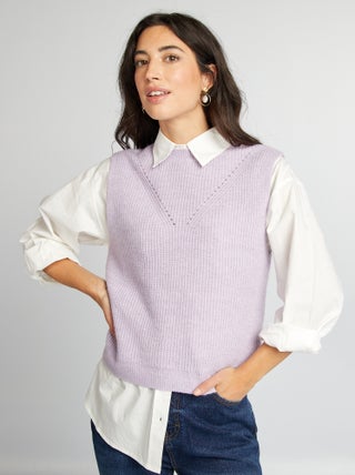 Pull en maille sans manches