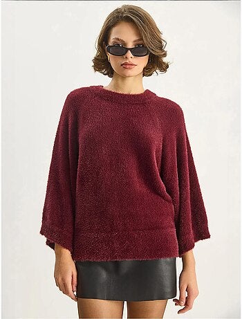 Pull en maille texturée à col rond lucci