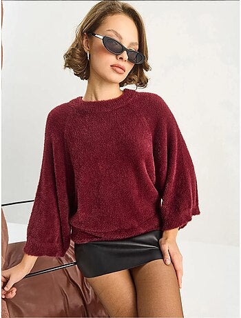Pull en maille texturée à col rond lucci