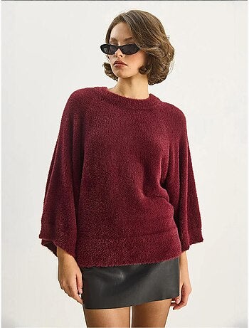 Pull en maille texturée à col rond lucci