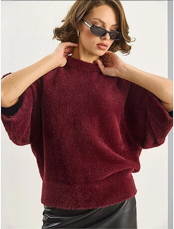 Pull en maille texturée à col rond lucci