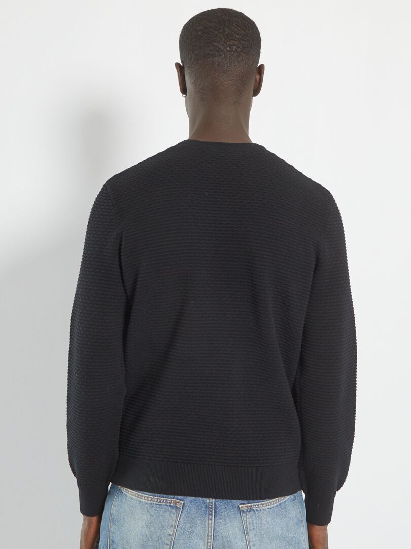 Gilet Pull Noir Mixte Fourrure Et Maille - Taille L - Envoi Chronopost En Relais
