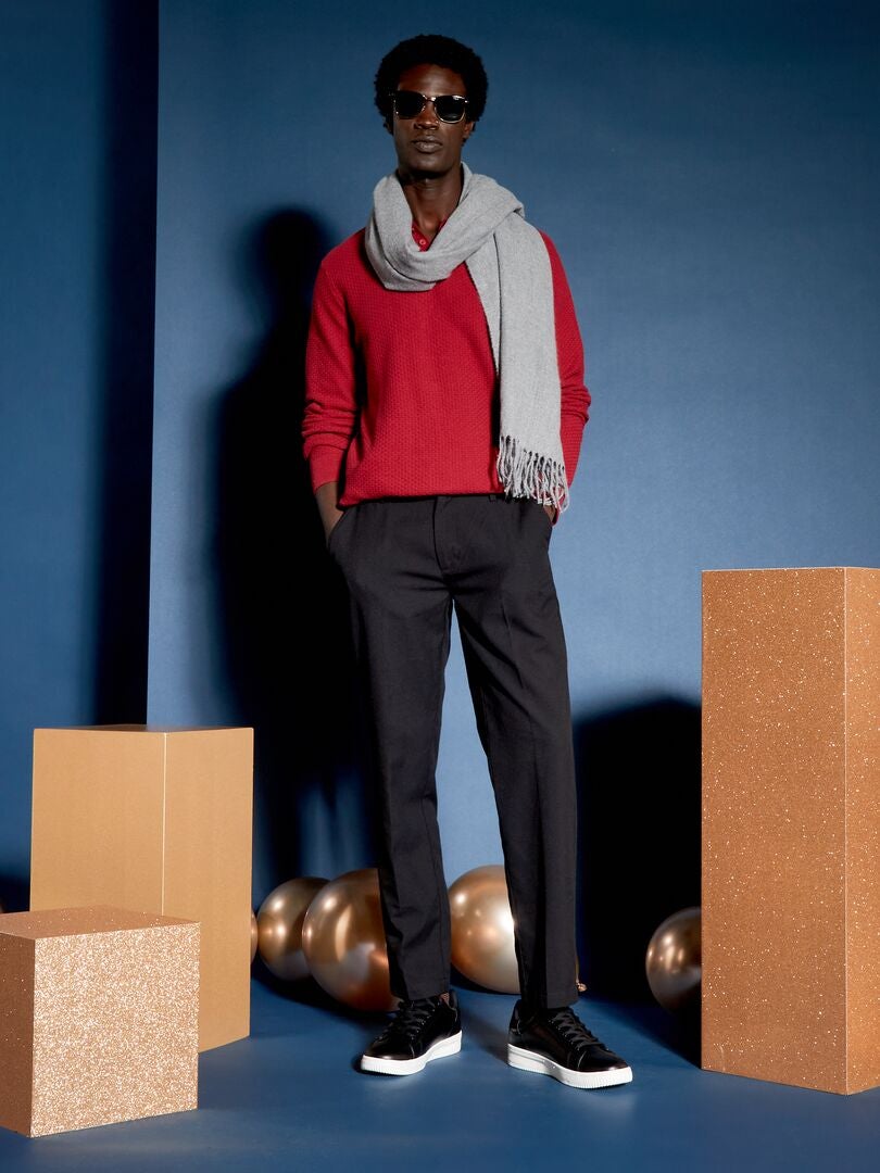 GANT Pull à col rond avec motif jacquard