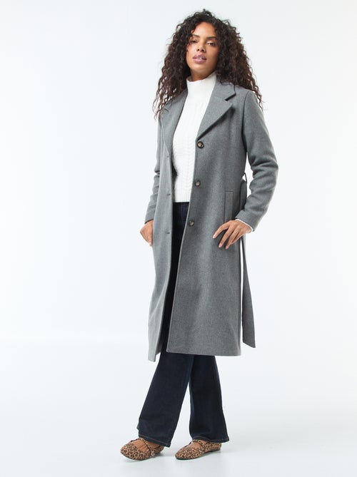 Pull en maille torsade et col montant - Kiabi