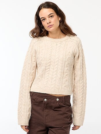 Pull en maille torsadée