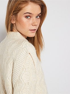 Pull en maille torsadée - Kiabi