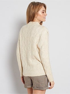 Pull en maille torsadée - Kiabi