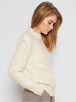 Pull en maille torsadée - Kiabi