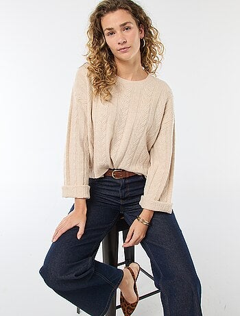 Pull en maille torsadée