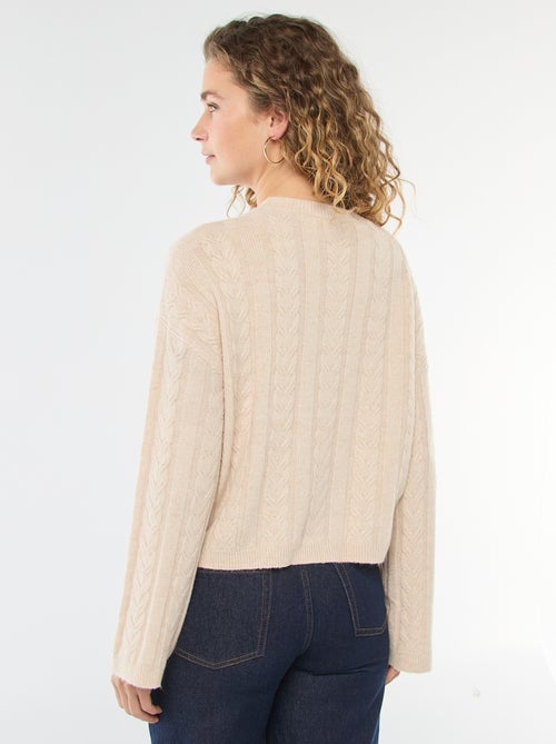 Pull en maille torsadée - Kiabi
