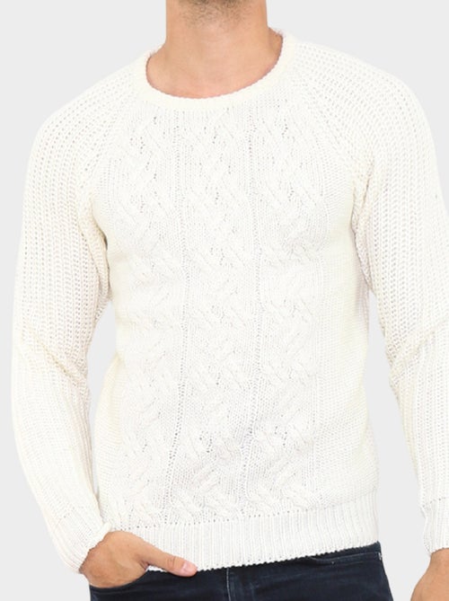 Pull en maille torsadée - Kiabi