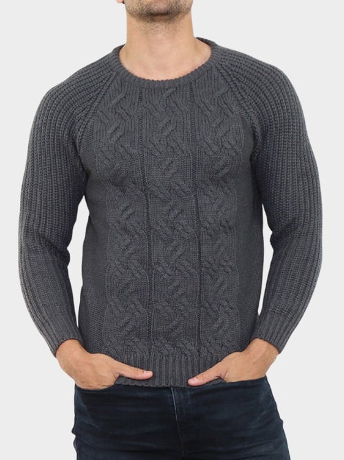 Pull en maille torsadée - Kiabi