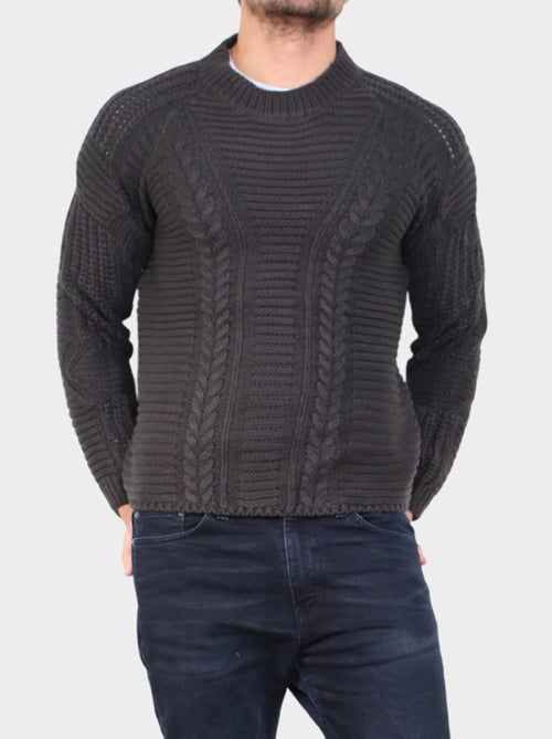Pull en maille torsadée - Kiabi