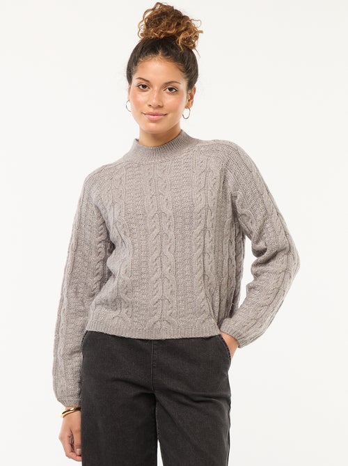 Pull en maille torsadée 'JDY' - Kiabi