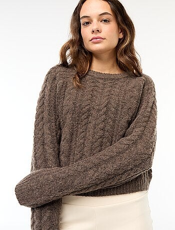 Pull en maille torsadée