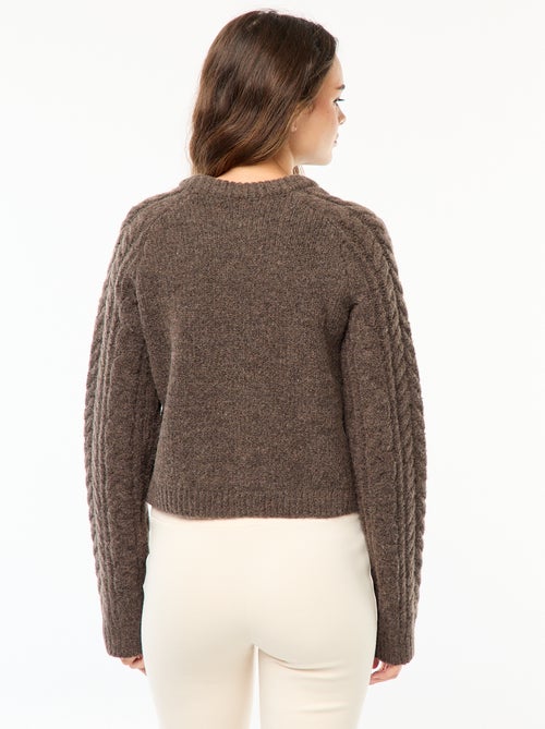 Pull en maille torsadée - Kiabi