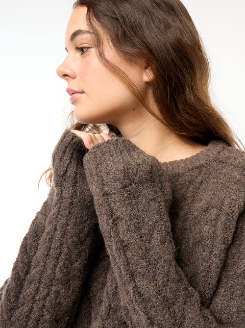 Pull en maille torsadée - Kiabi