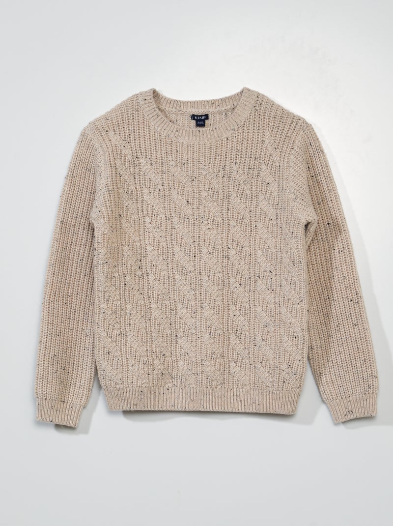 Pull en maille torsadée Rose - Kiabi