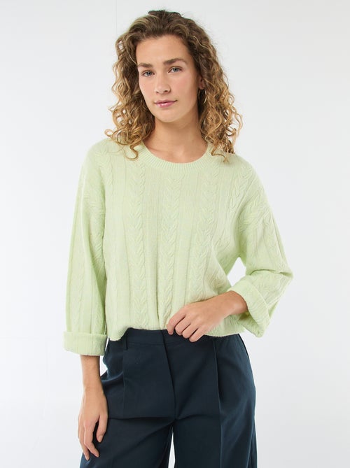Pull en maille torsadée - Kiabi