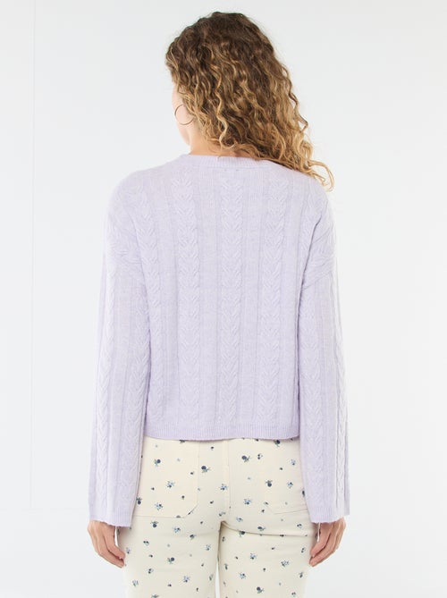 Pull en maille torsadée - Kiabi