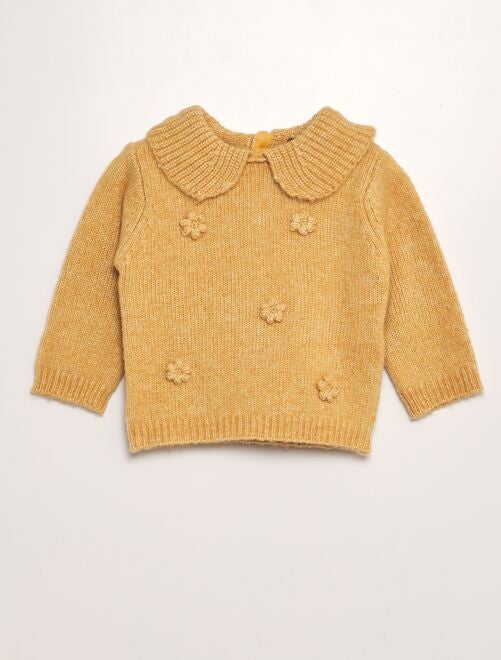 Pull en maille tricot avec large col - Kiabi