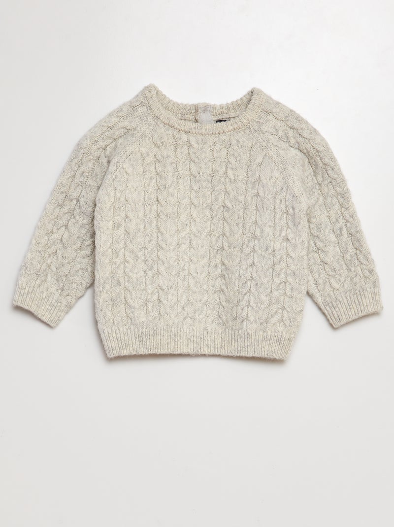 Pull en maille tricot Blanc - Kiabi