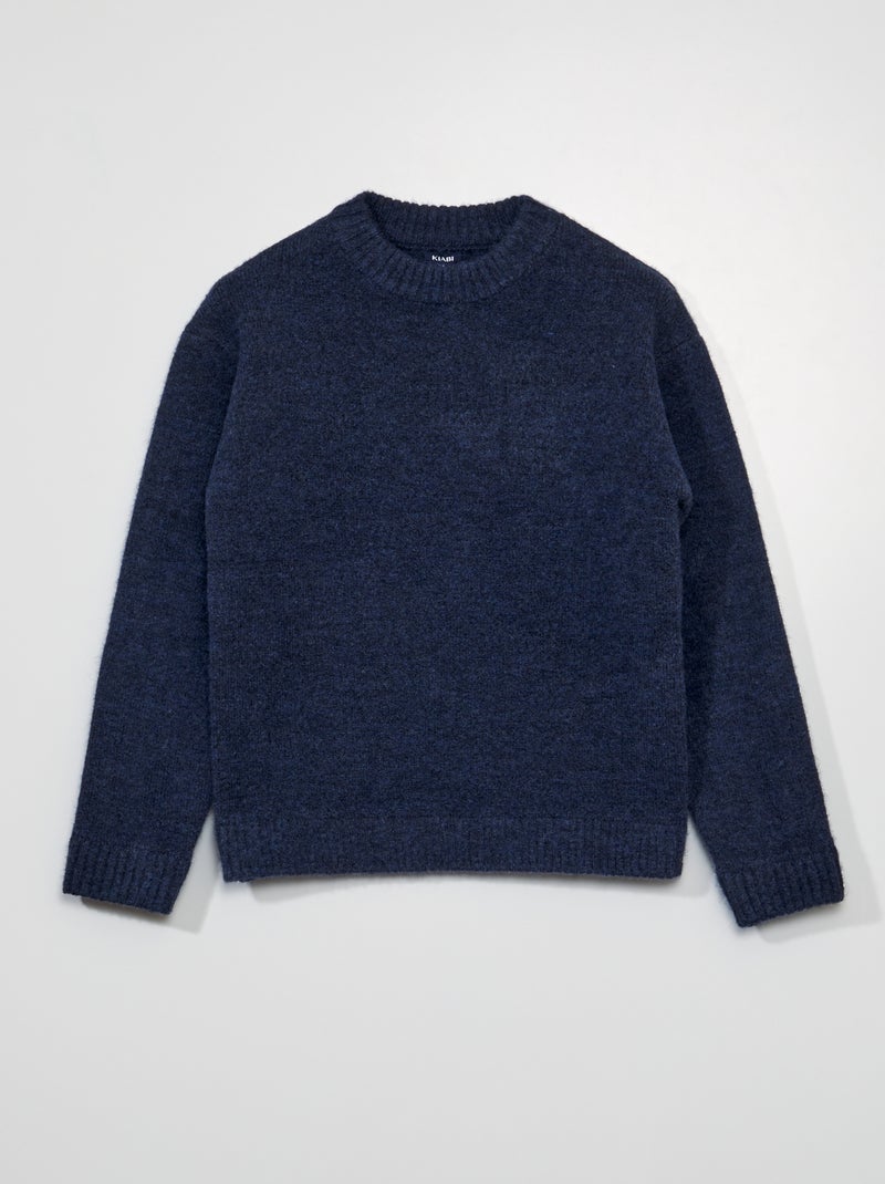 Pull en maille tricot Bleu - Kiabi