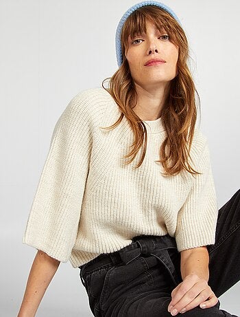 Pull en maille tricot cropped