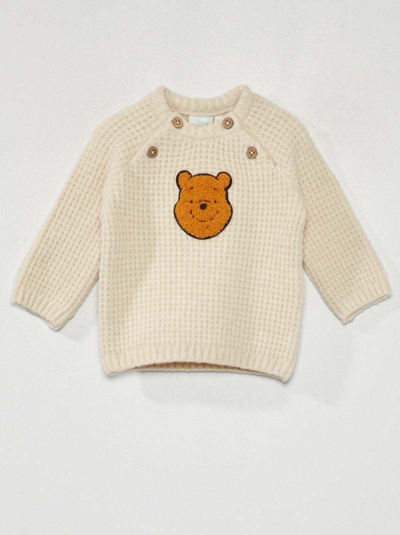 Pull en maille tricot 'Disney' Beige - Kiabi