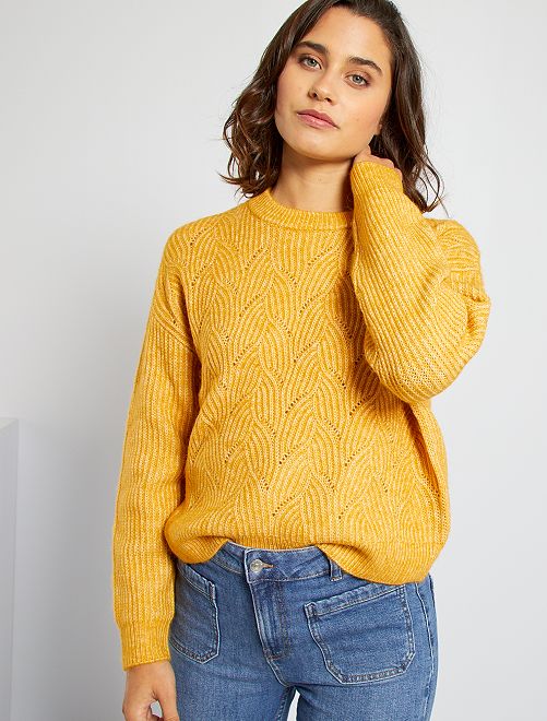 Pull en maille tricot                                                                             jaune 
